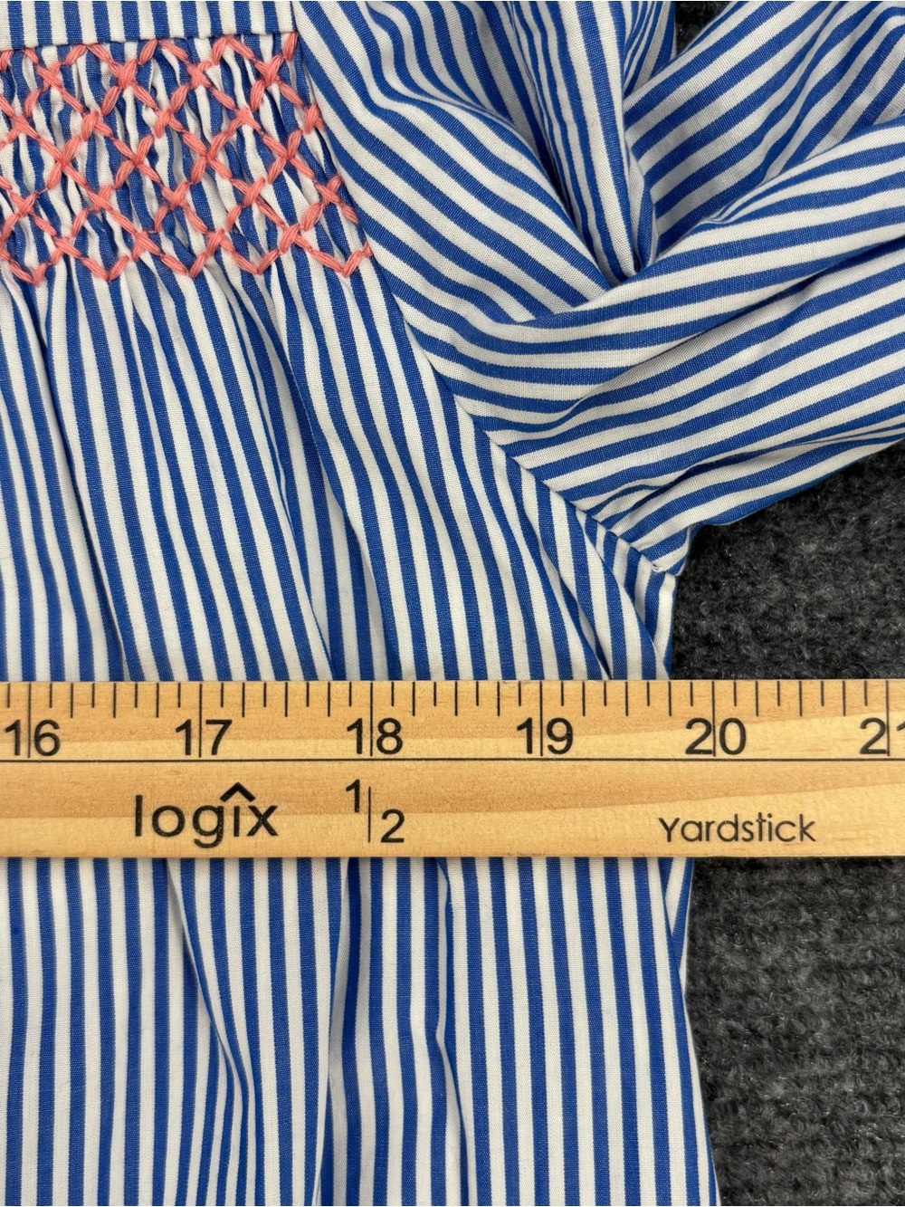 J Crew Blue White Striped Popover Dress Embroidered Women’s XS Coastal Preppy - Picture 14 of 15